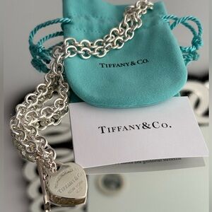 Authentic Tiffany & Co. Silver Chain Necklace with Pouch